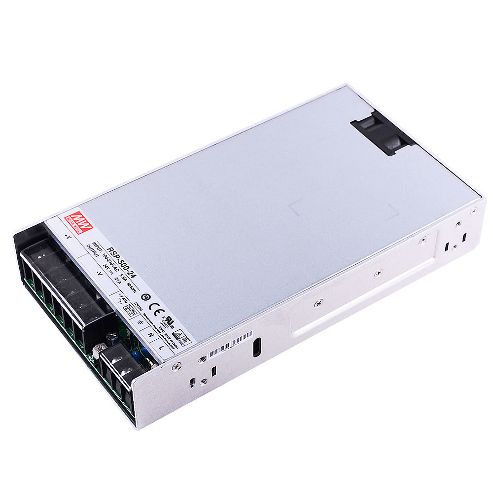 Mean Well RSP-500-24 DC24V 500Watt 21A UL Certification AC110-220 Volt Switching Power Supply For LED Strip Lights Lighting Mean Well RSP-500-24 DC24V 500Watt 21A UL Certification AC110-220 Volt Switching Power Supply For LED Strip Lights Lighting